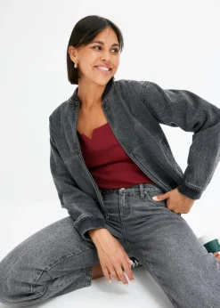 Mujer bonprix bonprix Camiseta de canalé de algodón orgánico puro