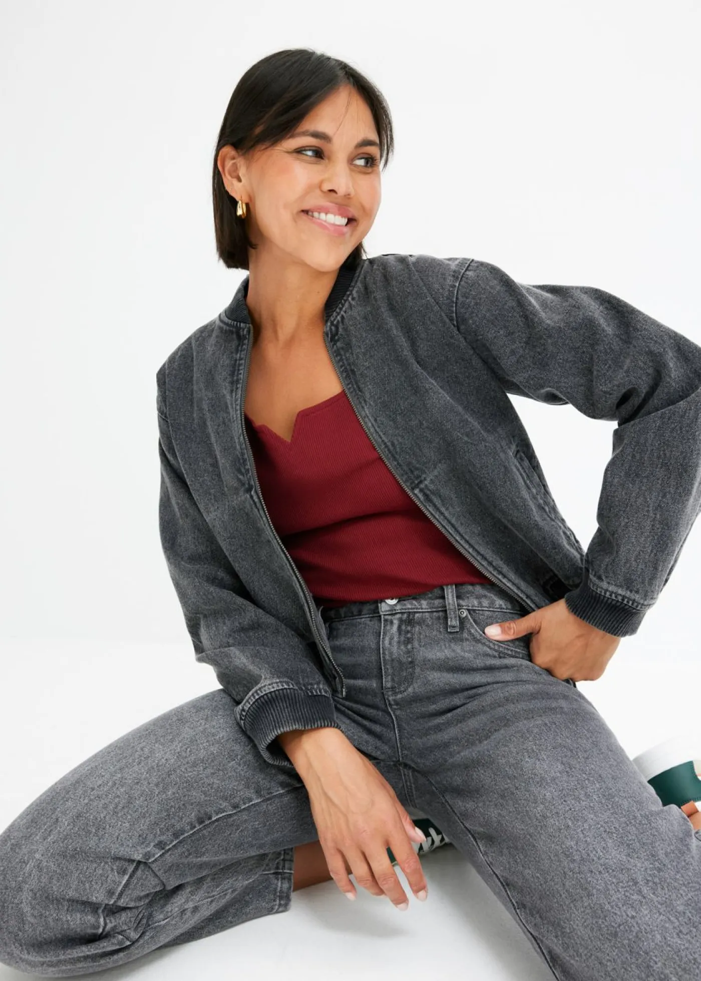 Mujer bonprix bonprix Camiseta de canalé de algodón orgánico puro