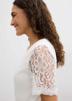 Mujer bonprix bonprix Camiseta de canalé de algodón