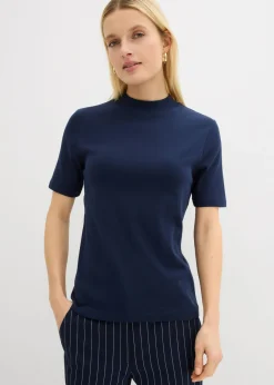 Mujer bonprix bonprix Camiseta de canalé de algodón puro