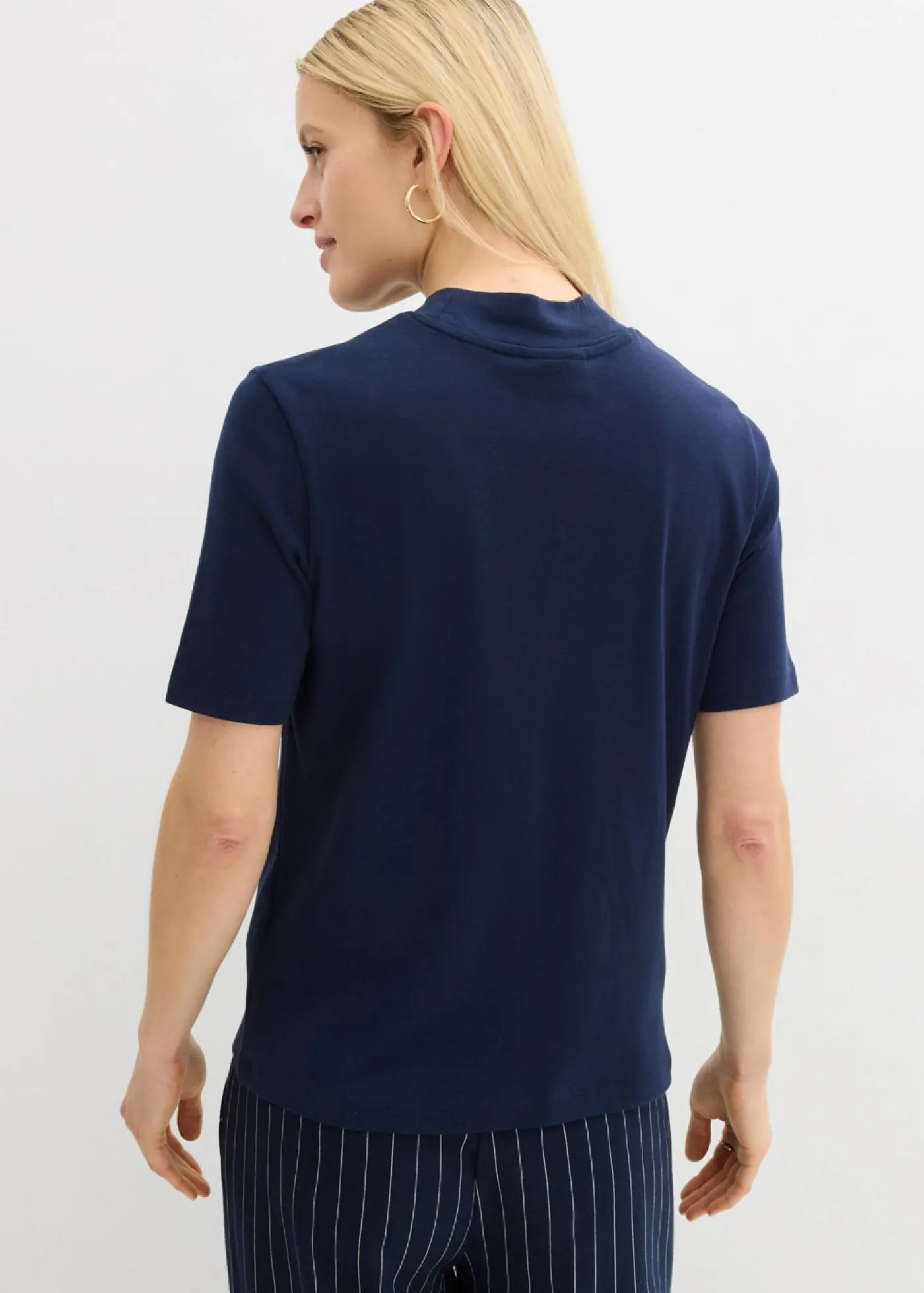 Mujer bonprix bonprix Camiseta de canalé de algodón puro