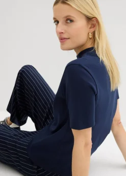 Mujer bonprix bonprix Camiseta de canalé de algodón puro