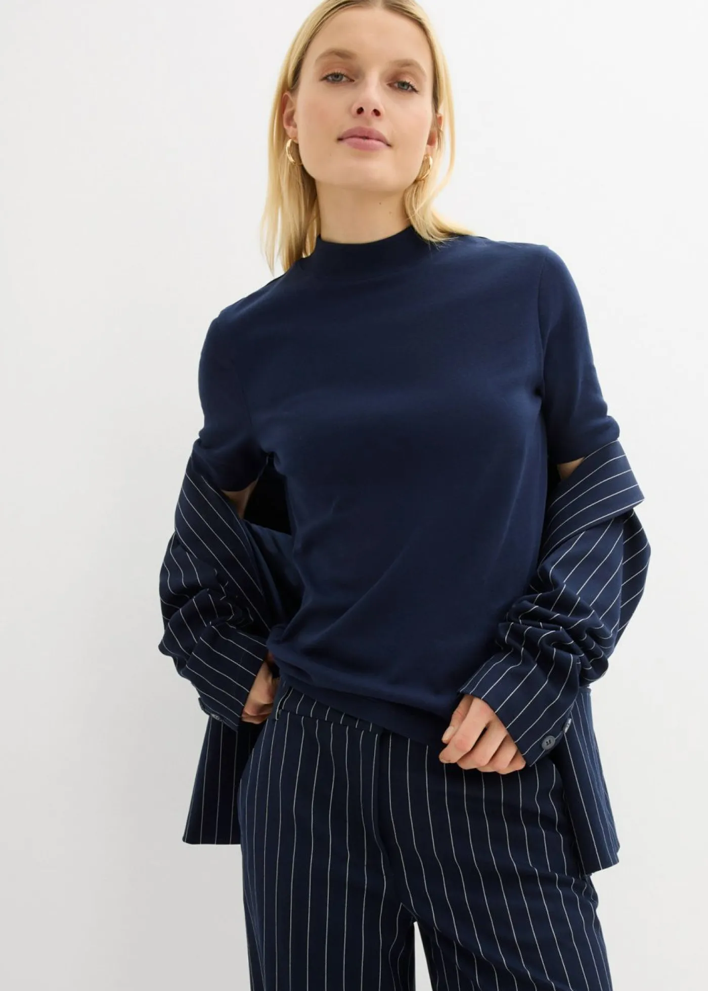 Mujer bonprix bonprix Camiseta de canalé de algodón puro