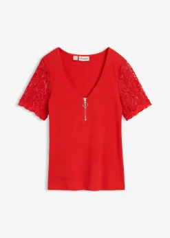 Mujer bonprix bonprix Camiseta de canalé de algodón