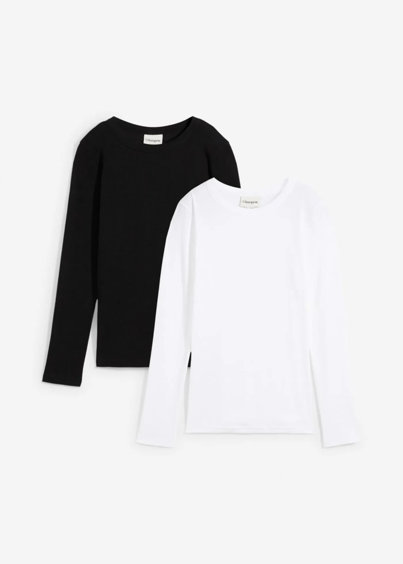 Mujer bonprix bonprix Camiseta de canalé de algodón orgánico puro (2 unidades)