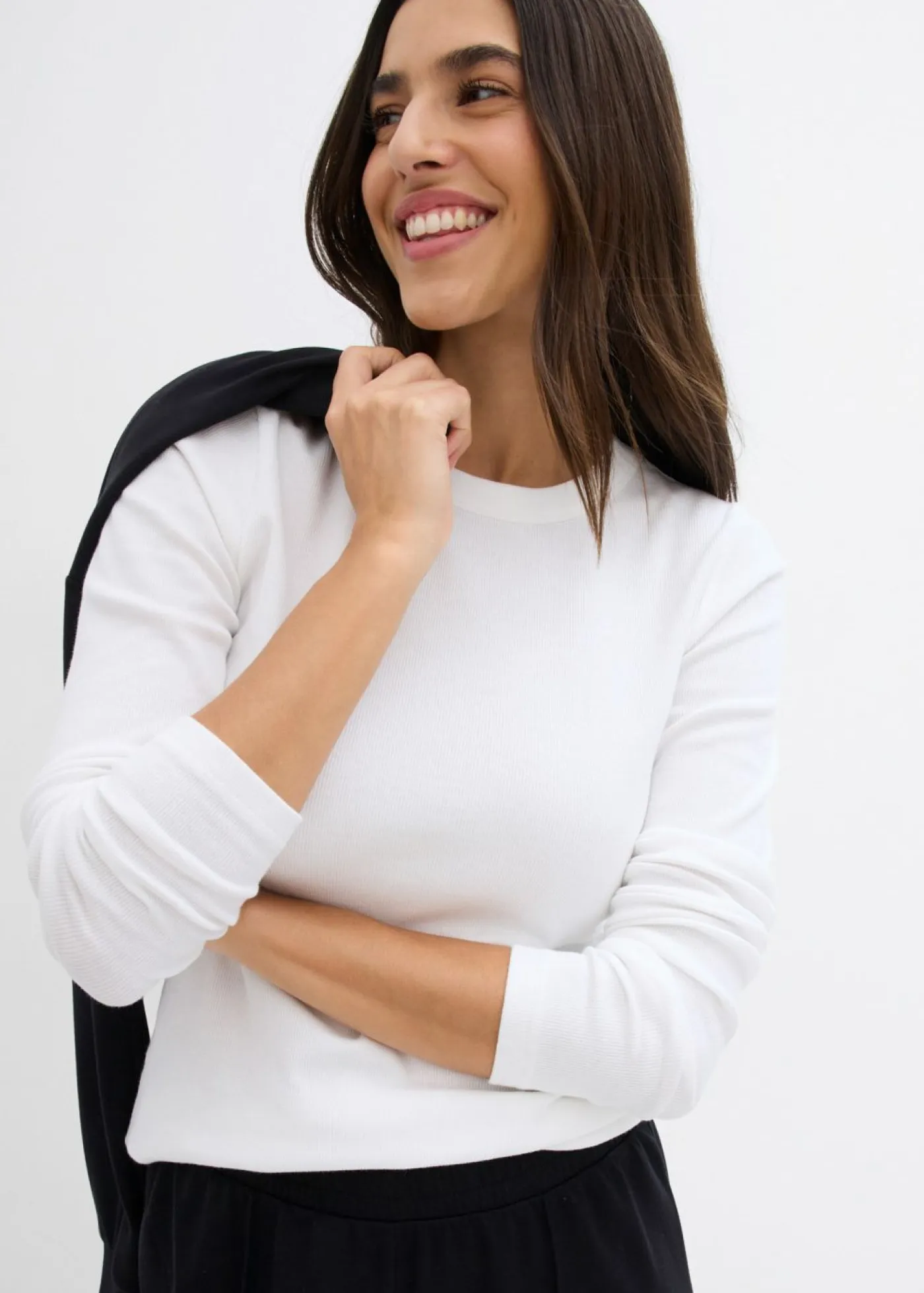 Mujer bonprix bonprix Camiseta de canalé de algodón orgánico puro (2 unidades)