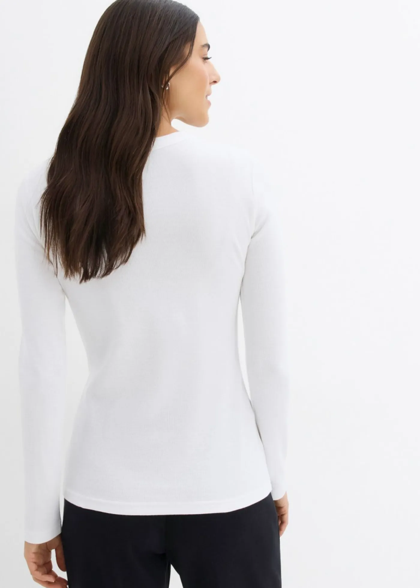 Mujer bonprix bonprix Camiseta de canalé de algodón orgánico puro (2 unidades)