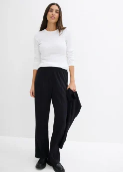 Mujer bonprix bonprix Camiseta de canalé de algodón orgánico puro (2 unidades)