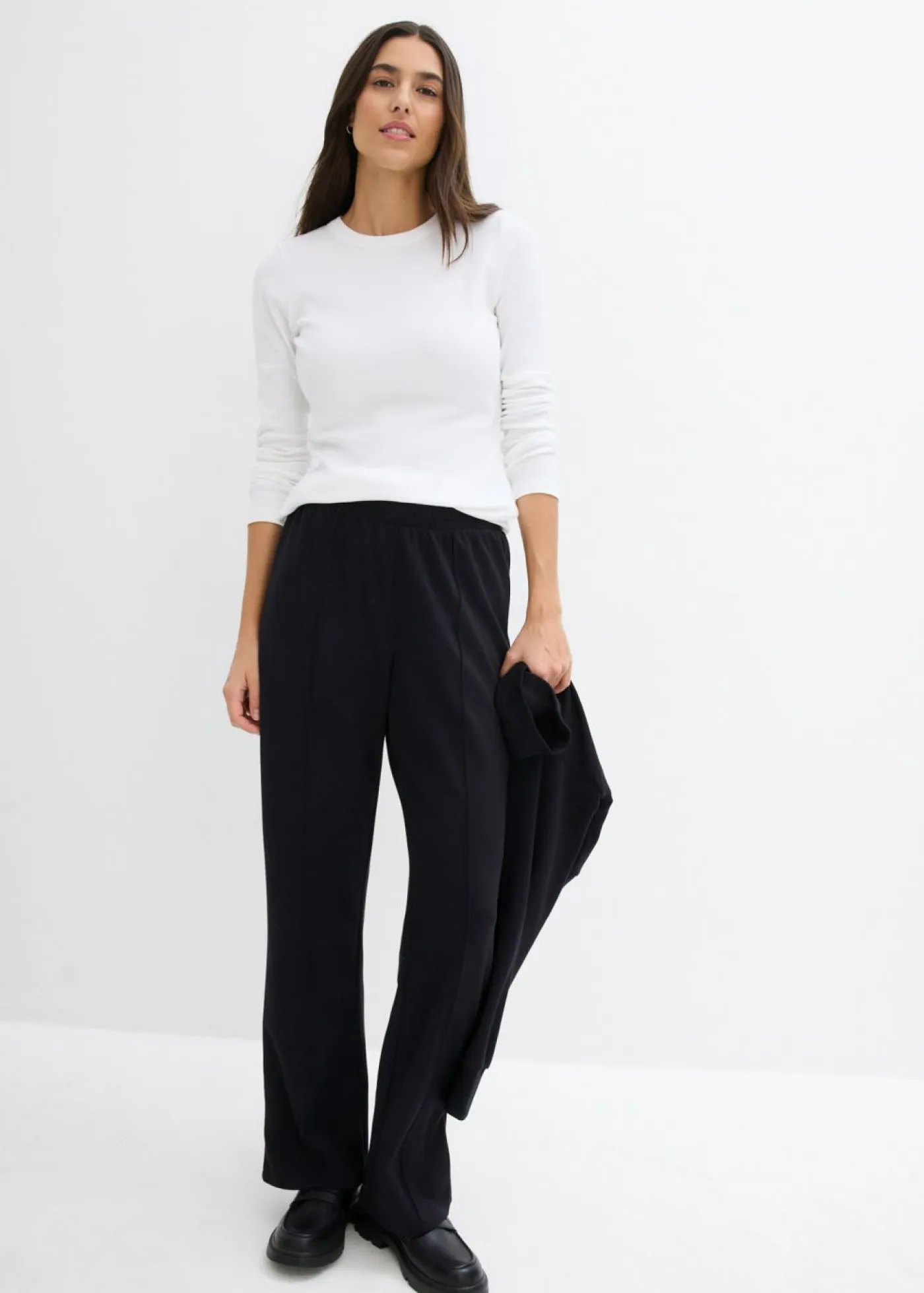 Mujer bonprix bonprix Camiseta de canalé de algodón orgánico puro (2 unidades)