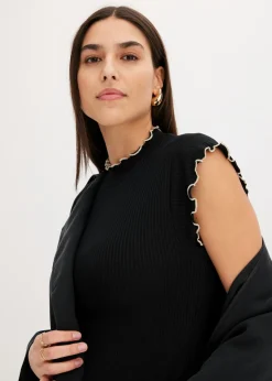 Mujer bonprix bonprix Camiseta de canalé de mezcla de viscosa