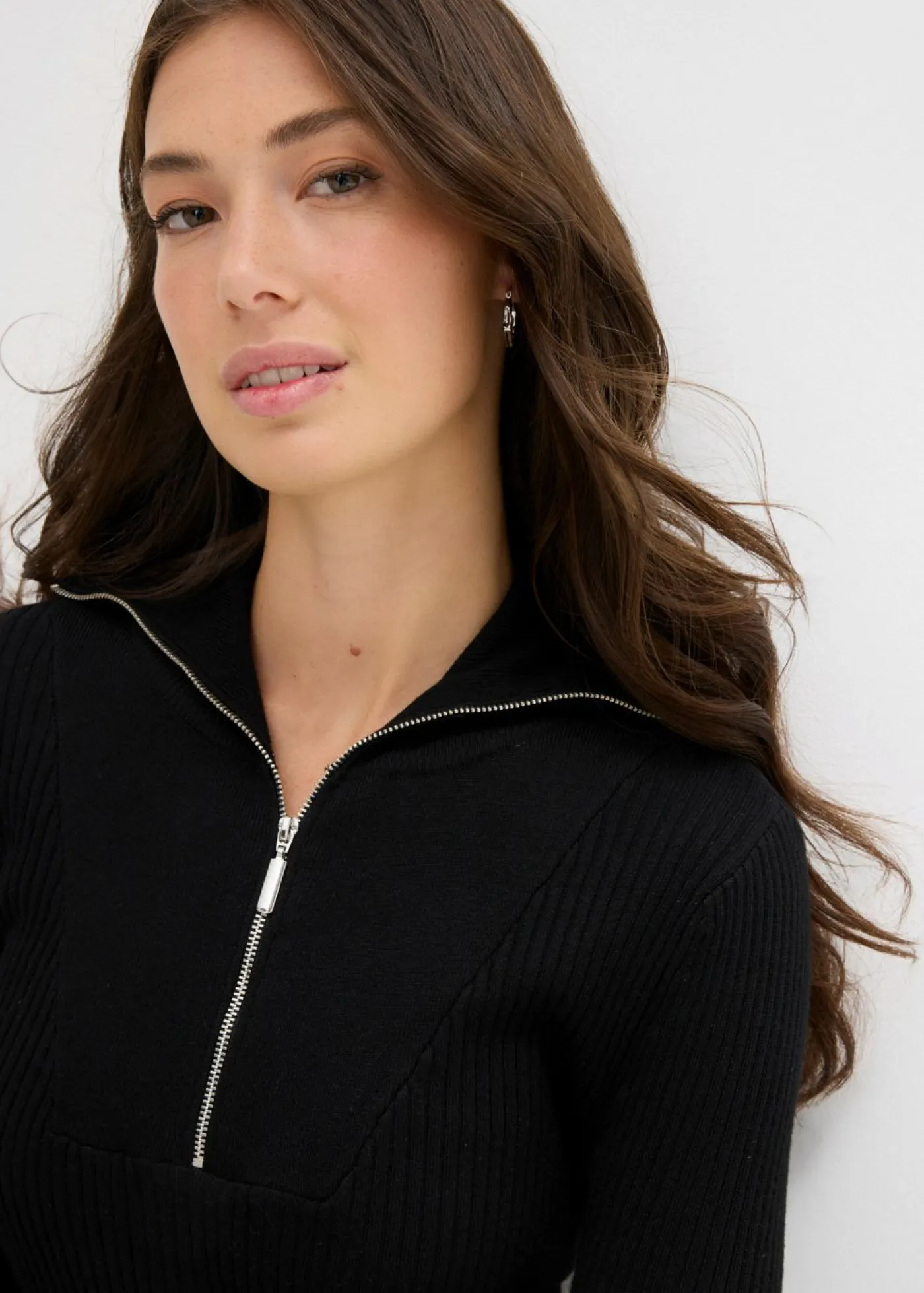 bonprix bonprix Camisetas>Camiseta de canalé de mezcla de viscosa suave Negro