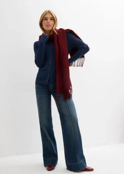 Mujer bonprix bonprix Camiseta de canalé de mezcla de viscosa fluida