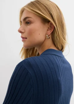 Mujer bonprix bonprix Camiseta de canalé de mezcla de viscosa fluida