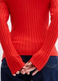 Mujer bonprix bonprix Camiseta de canalé de mezcla de viscosa fluida