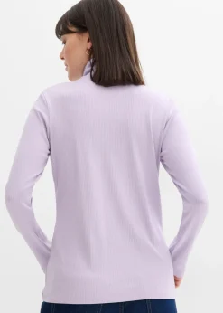 Mujer bonprix bonprix Camiseta de canalé de mezcla de viscosa suave