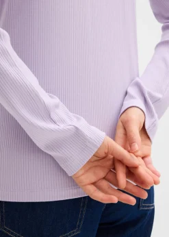 Mujer bonprix bonprix Camiseta de canalé de mezcla de viscosa suave