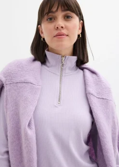 Mujer bonprix bonprix Camiseta de canalé de mezcla de viscosa suave