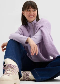 Mujer bonprix bonprix Camiseta de canalé de mezcla de viscosa suave