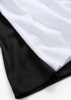 bonprix bonprix Básicos|Camisetas>Camiseta de canalé (2 unidades) Negro-blanco