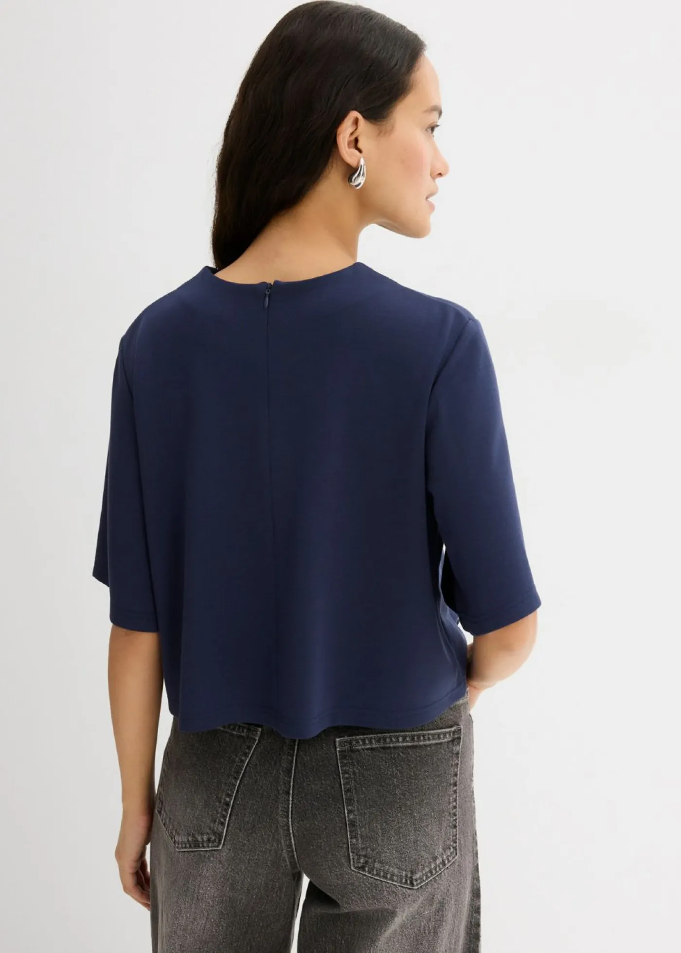 bonprix bonprix Esenciales|Camisetas>Camiseta de cómodo Punto di Roma Azul marino