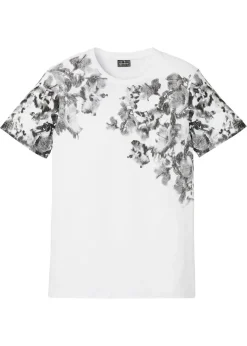 bonprix bonprix Camisetas Y Polos>Camiseta de corte slim Blanco estampado