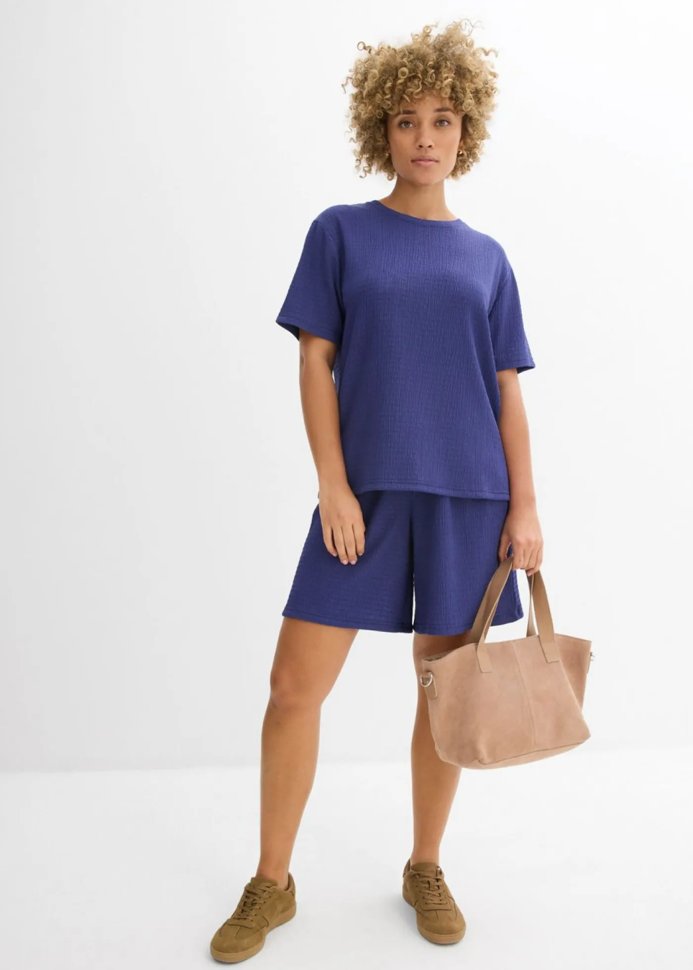 bonprix bonprix Conjuntos De Ropa|Camisetas>Camiseta de crepé azul pacífico oscuro