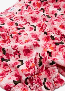 bonprix bonprix Camisetas>Camiseta de crepé borken con mangas abullonadas, media manga rosa cristal con flores