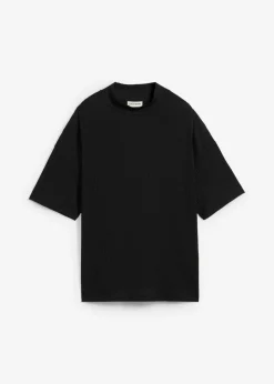 bonprix bonprix Camisetas>Camiseta de crepé estructurado Negro