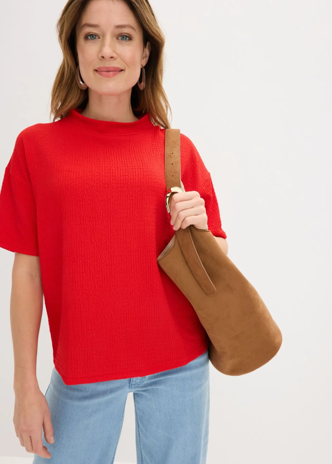 Mujer bonprix bonprix Camiseta de crepé estructurado