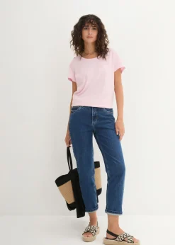 Mujer bonprix bonprix Camiseta de cuello redondo y manga corta (5 unidades)