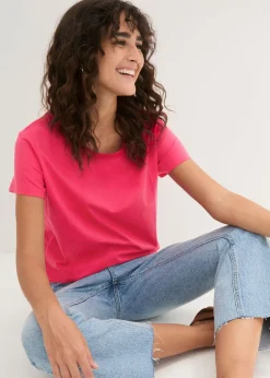 Mujer bonprix bonprix Camiseta de cuello redondo y manga corta (5 unidades)