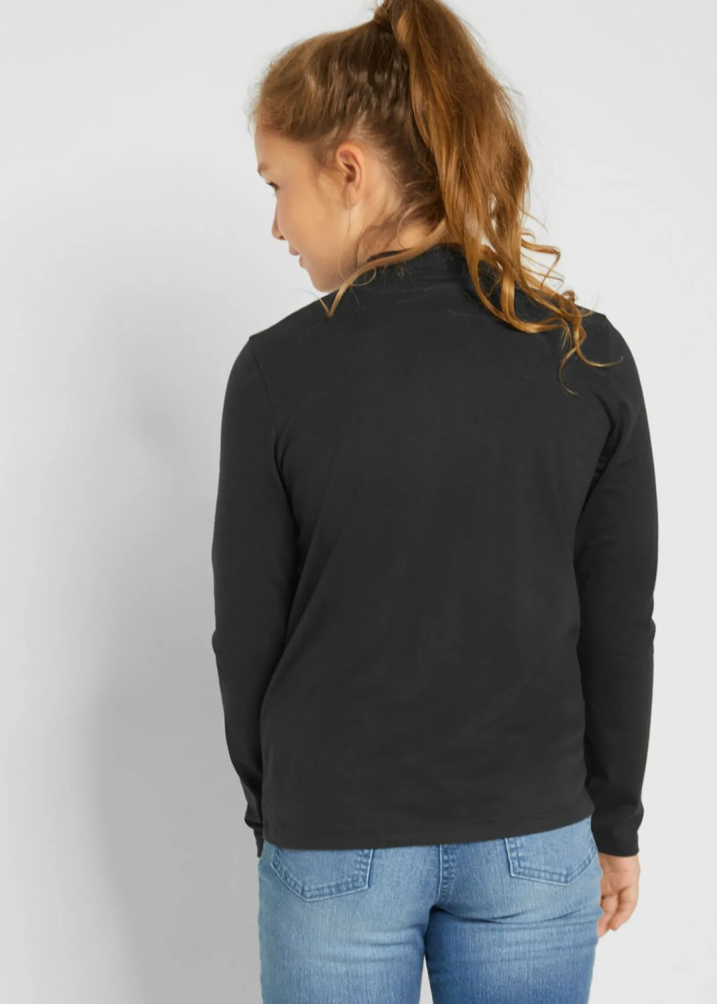 bonprix bonprix Ropa 9 A 16 Años·Camisetas Y Camisas|Ropa 9 A 16 Años·Packs De Ropa>Camiseta de cuello vuelto (2 unidades) blanco lana+negro