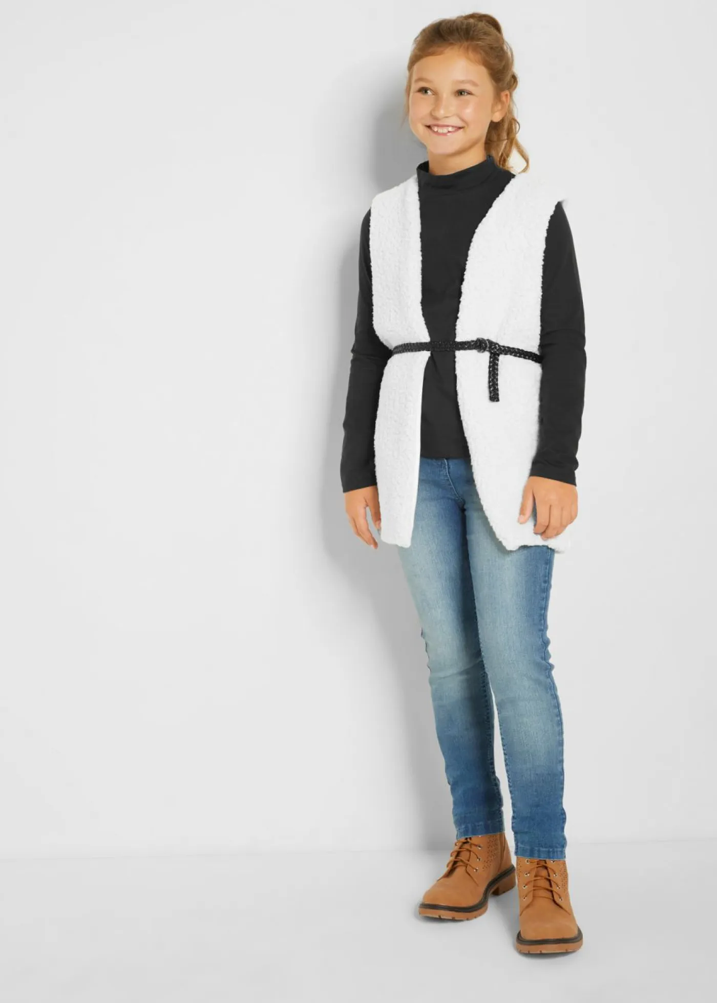 bonprix bonprix Ropa 9 A 16 Años·Camisetas Y Camisas|Ropa 9 A 16 Años·Packs De Ropa>Camiseta de cuello vuelto (2 unidades) blanco lana+negro