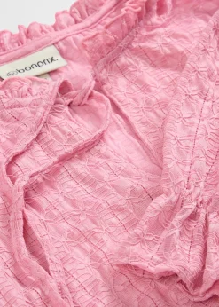 bonprix bonprix Camisetas|Novedades>Camiseta de encaje con mangas abullonadas orquídea ahumado