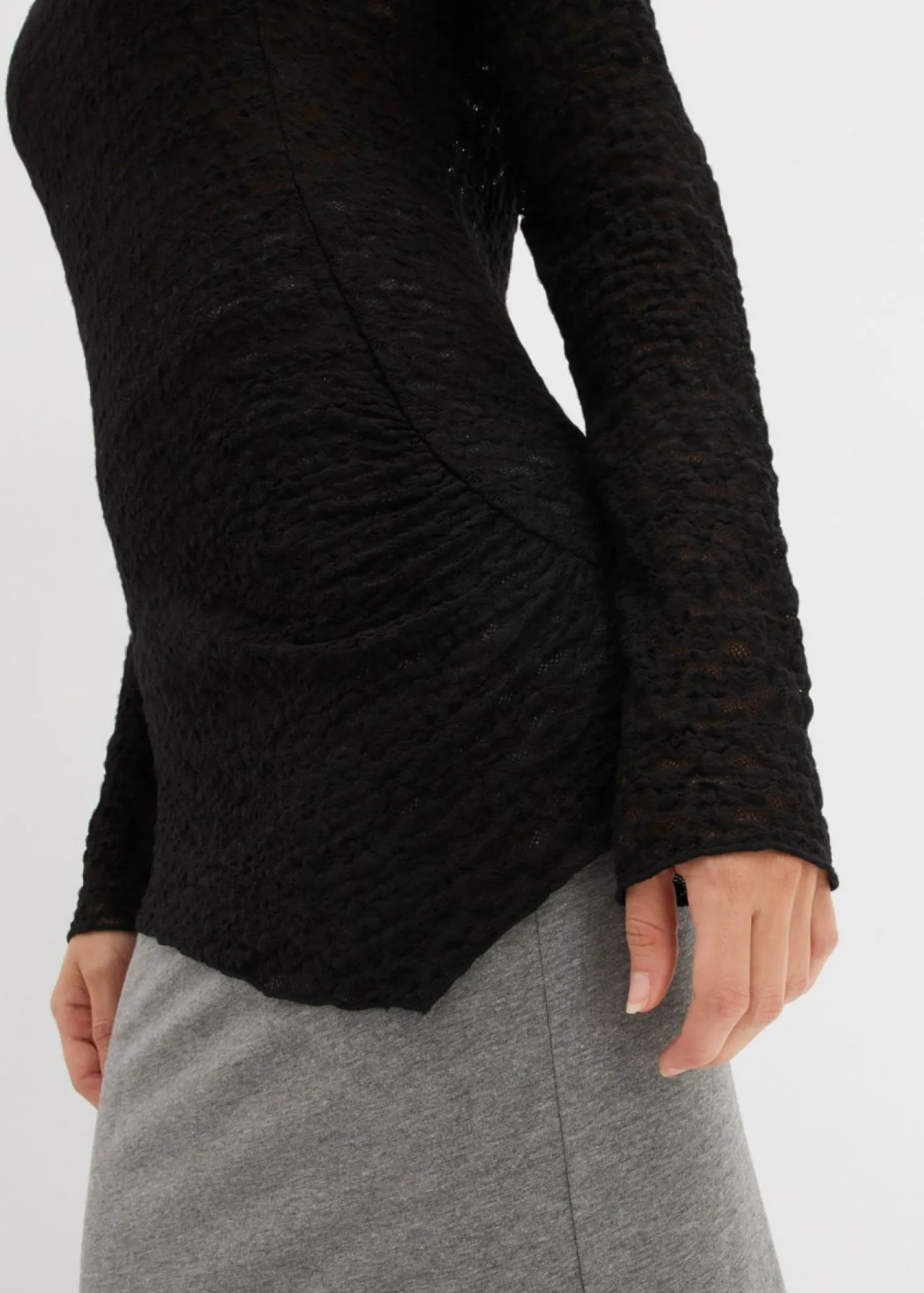 Mujer bonprix bonprix Camiseta de encaje de manga larga