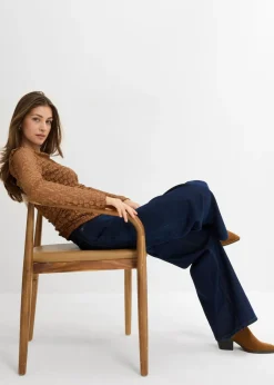 Mujer bonprix bonprix Camiseta de encaje de manga larga