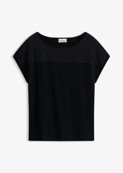 Mujer bonprix bonprix Camiseta de encaje de viscosa suave