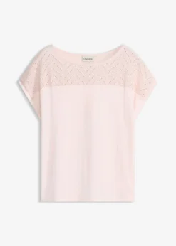 Mujer bonprix bonprix Camiseta de encaje de viscosa suave