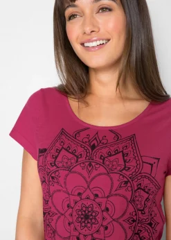 Mujer bonprix bonprix Camiseta de hilo flameado de manga corta