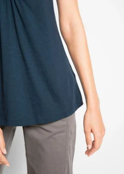 Mujer bonprix bonprix Camiseta de hilo flameado de algodón con manga corta