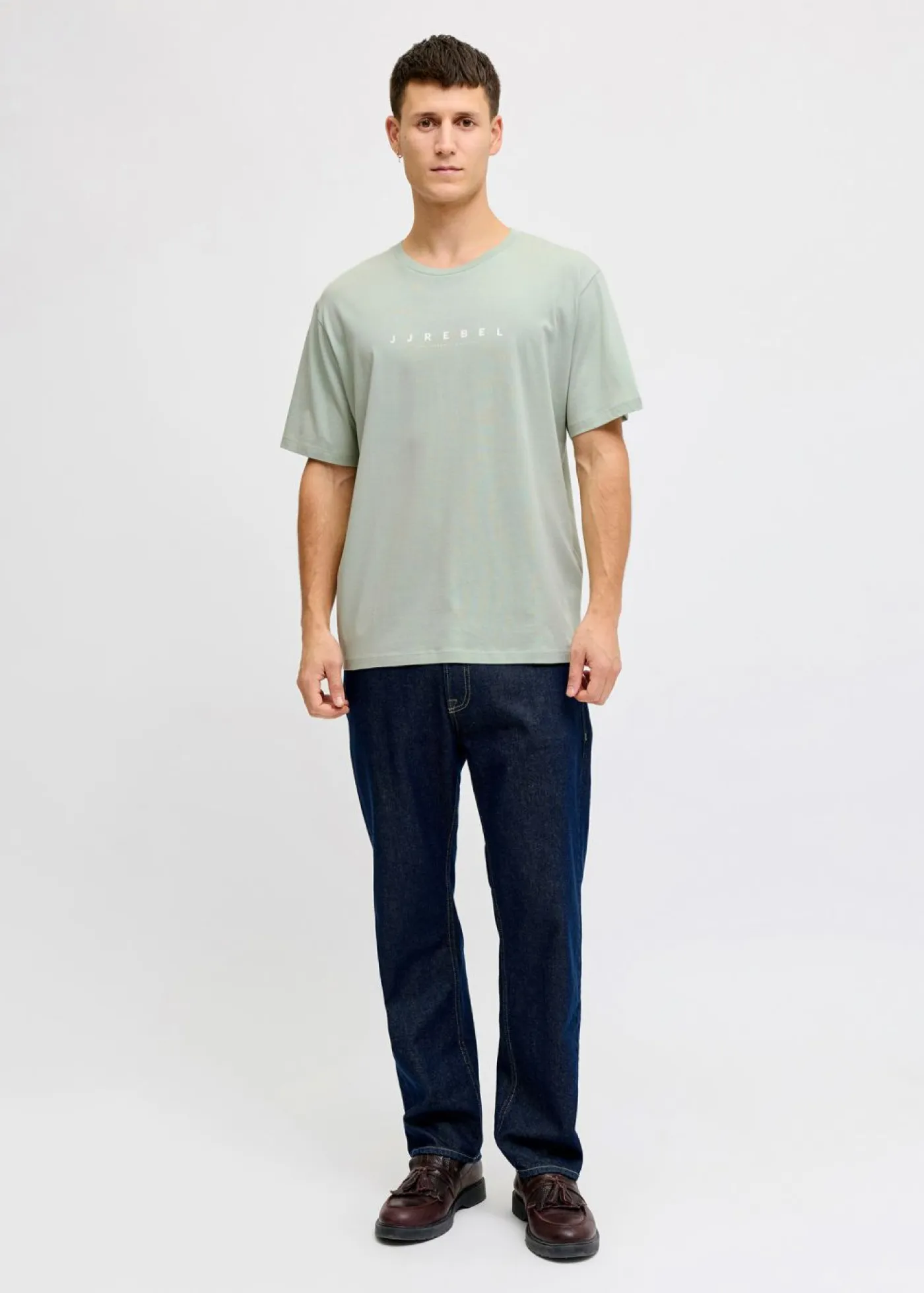 bonprix JJ REBEL Camisetas Y Polos>Camiseta de JJ REBEL de algodón puro con corte holgado Verde