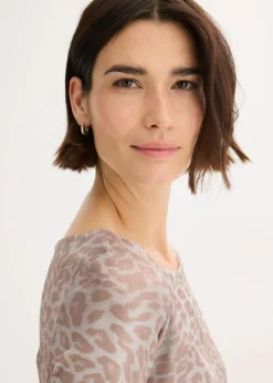Mujer bonprix bonprix Camiseta de leopardo con estampado brillante