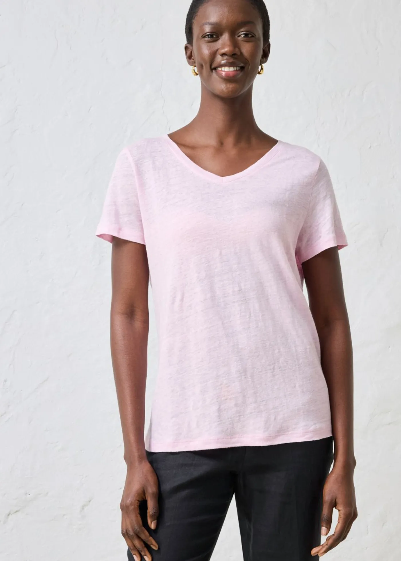 bonprix bonprix Premium|Camisetas>Camiseta de lino puro rosa cristal