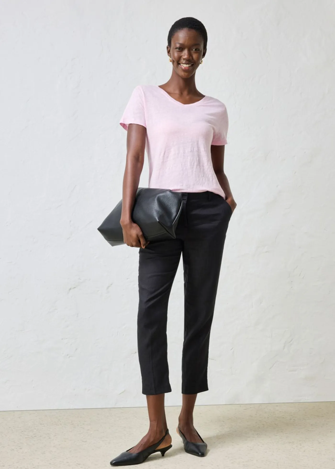 bonprix bonprix Premium|Camisetas>Camiseta de lino puro rosa cristal