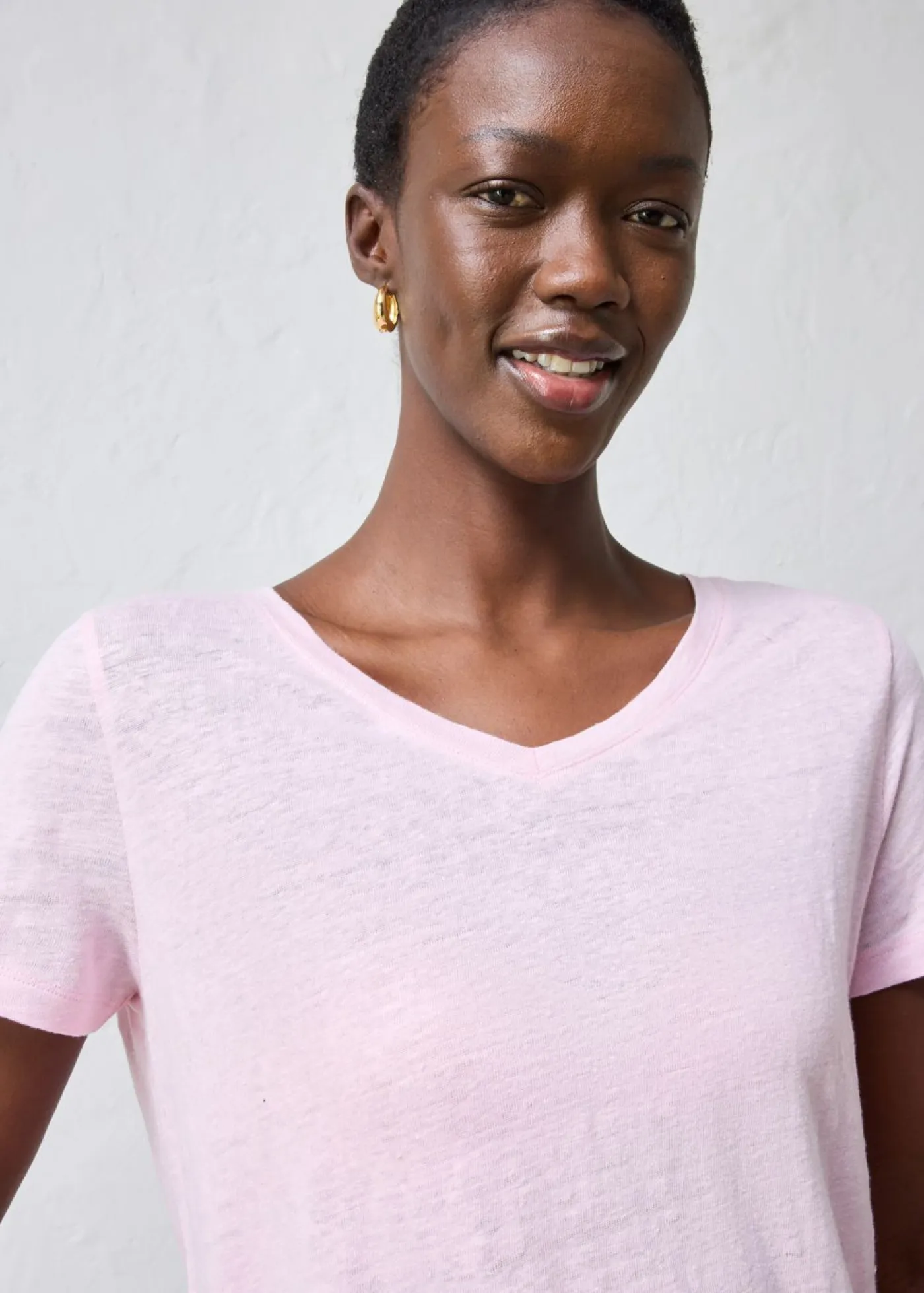 bonprix bonprix Premium|Camisetas>Camiseta de lino puro rosa cristal