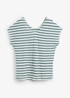 Mujer bonprix bonprix Camiseta de lino puro con mangas tipo murciélago