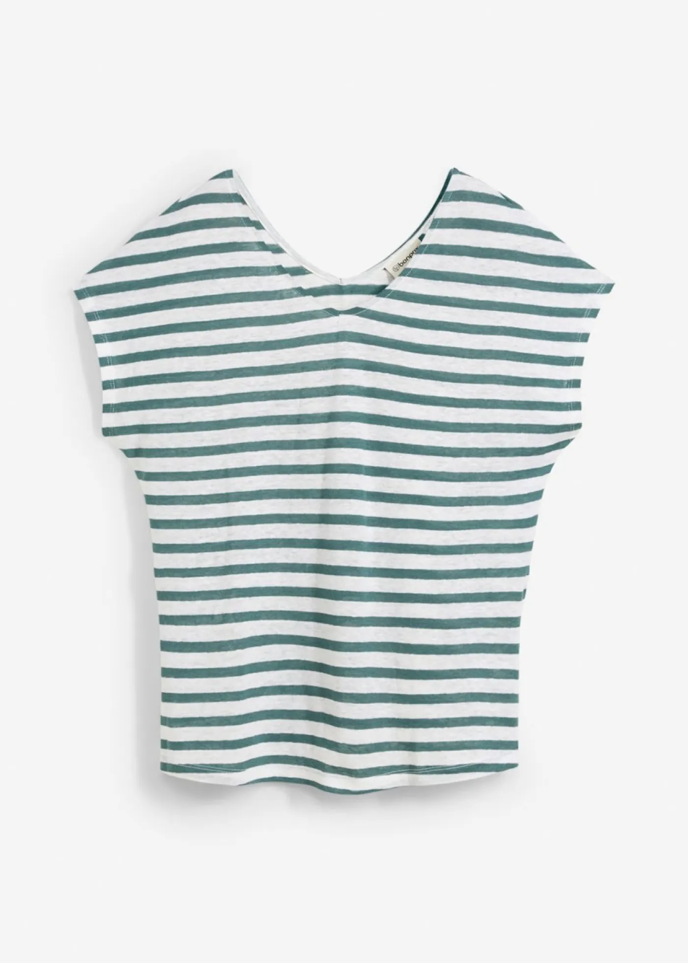 Mujer bonprix bonprix Camiseta de lino puro con mangas tipo murciélago