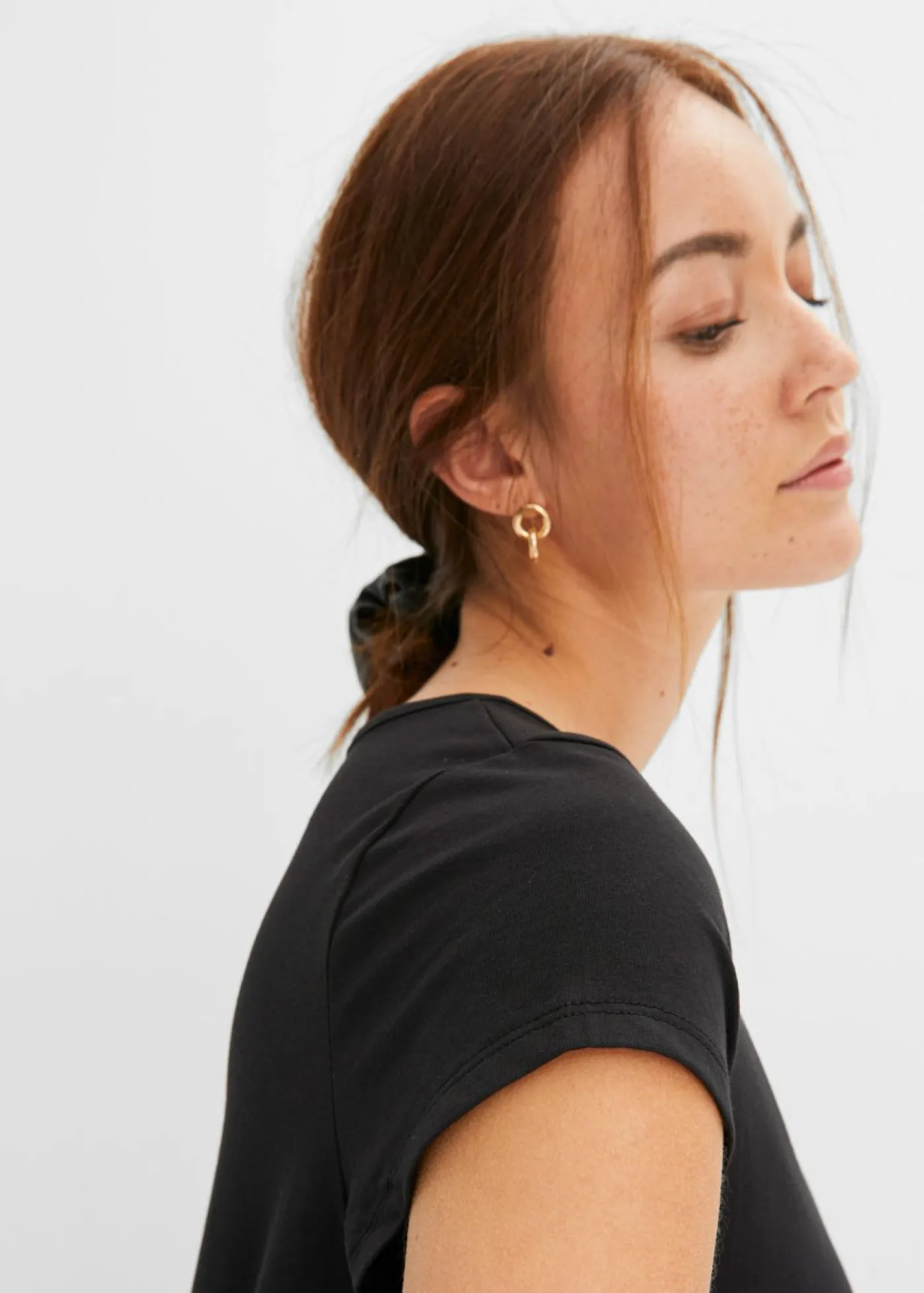 bonprix bonprix Básicos|Camisetas>Camiseta de manga corta con escote cuadrado Negro