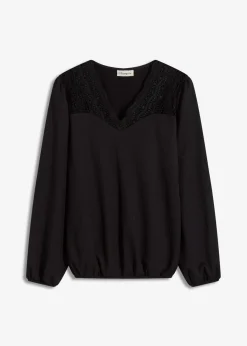 bonprix bonprix Camisetas>Camiseta de manga larga Negro