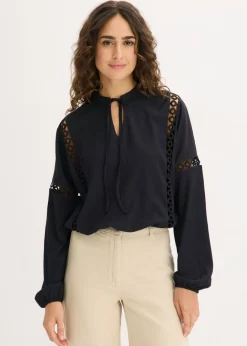 bonprix bonprix Camisetas>Camiseta de manga larga Negro